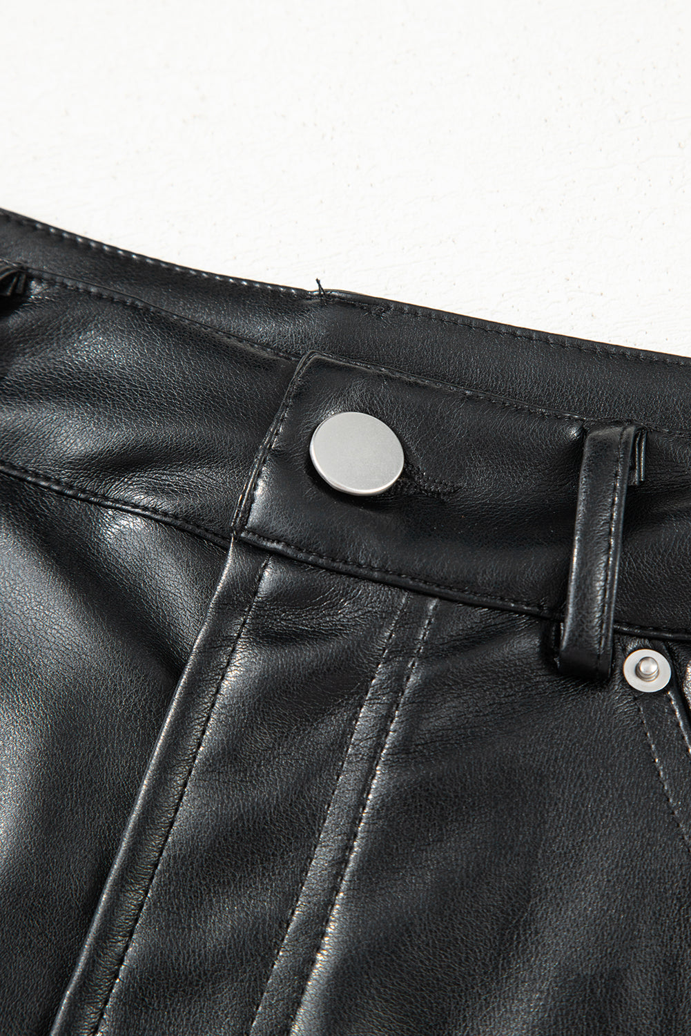 Black Faux Leather Side Slit Maxi Skirt eAura