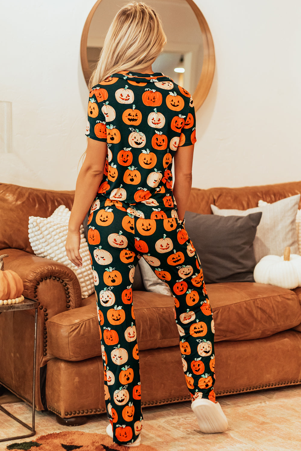 Halloween Pattern Short Sleeve Shirt Pyjama Set eAura