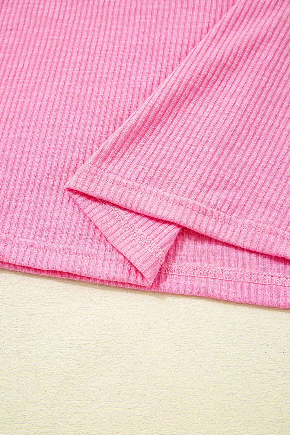Bonbon Striped Ruffle Flutter Sleeve Ribbed Blouse eAura