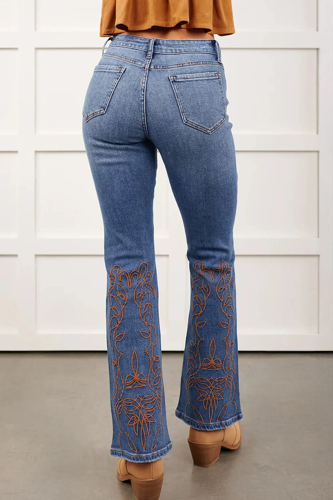 Embroidered Flare Leg Jeans – Ashleigh