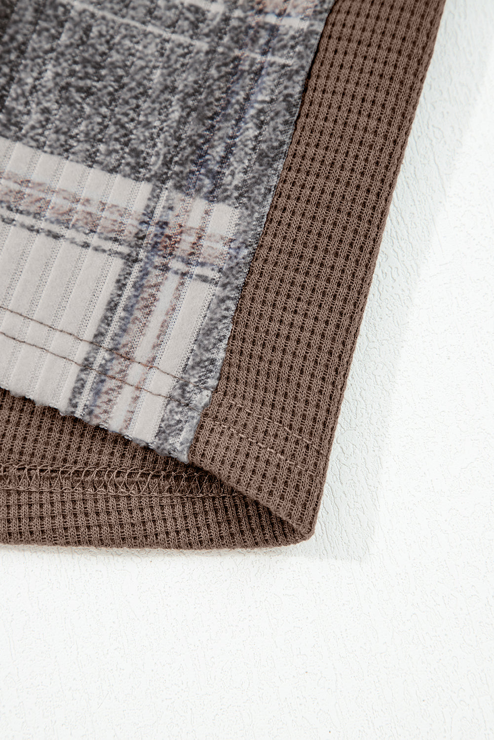 Plaid Patchwork Button Down Drawstring Hooded Shacket - eAura