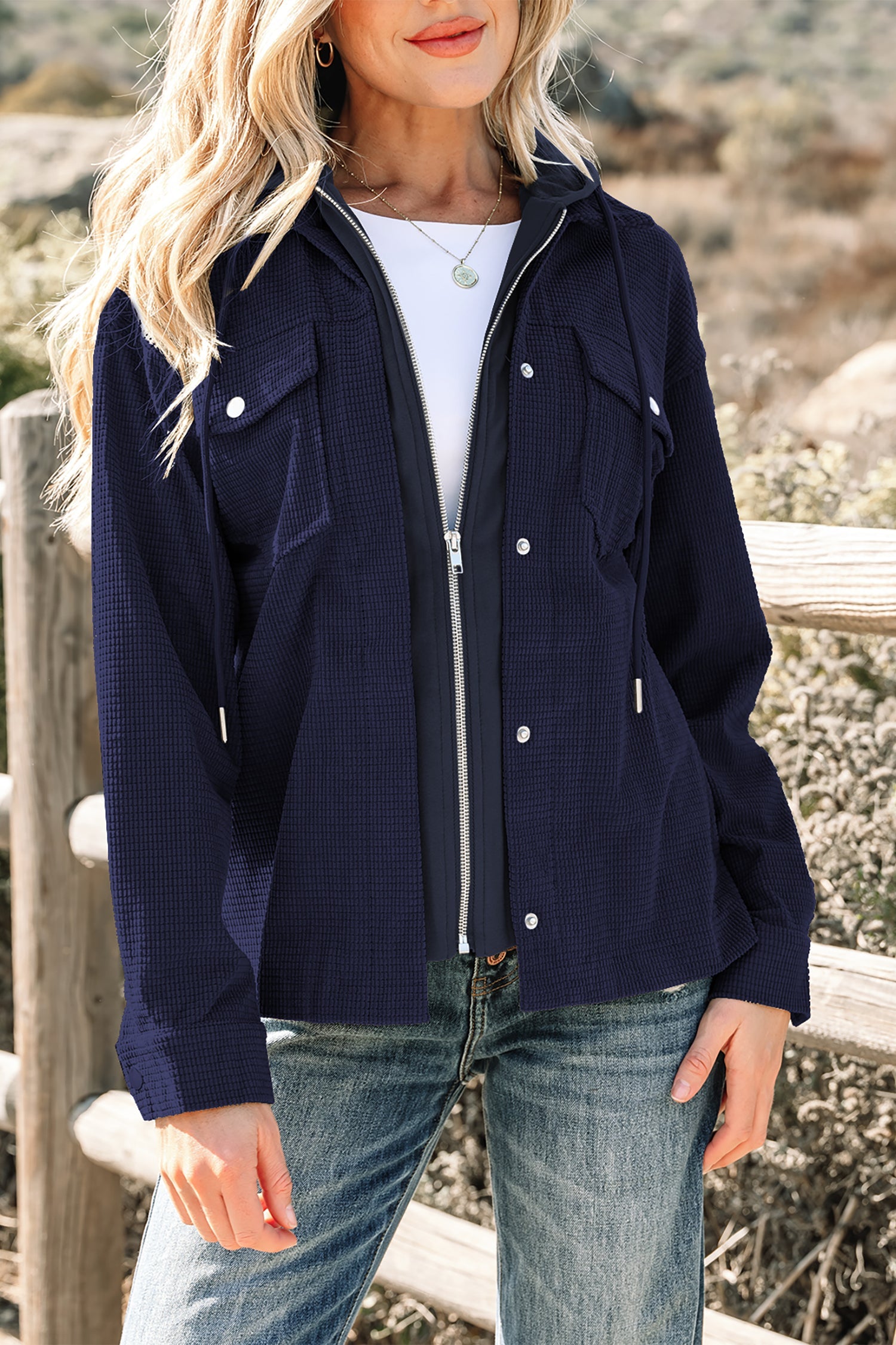 Textured Hooded Jacket - eAura