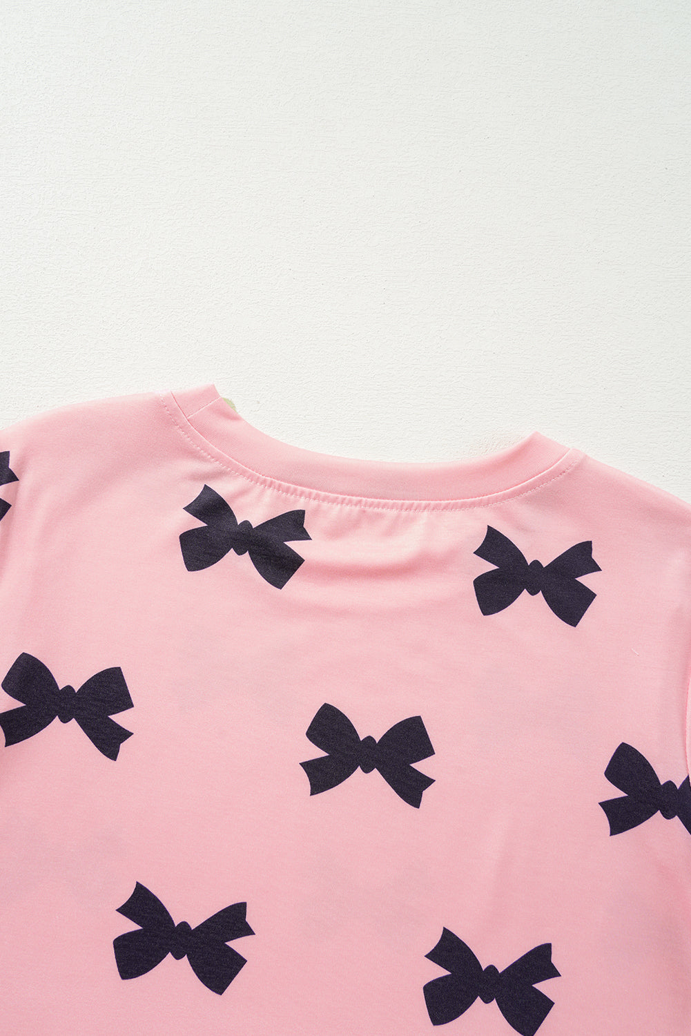 Pink Bow Printed Short 2pcs Lounge Set Pyjamaes eAura