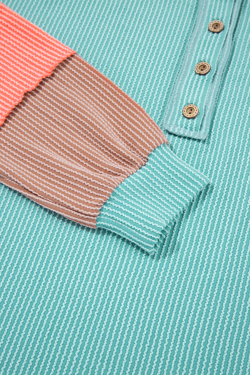 Multicolour Twisted Ribbed Henley Top - eAura