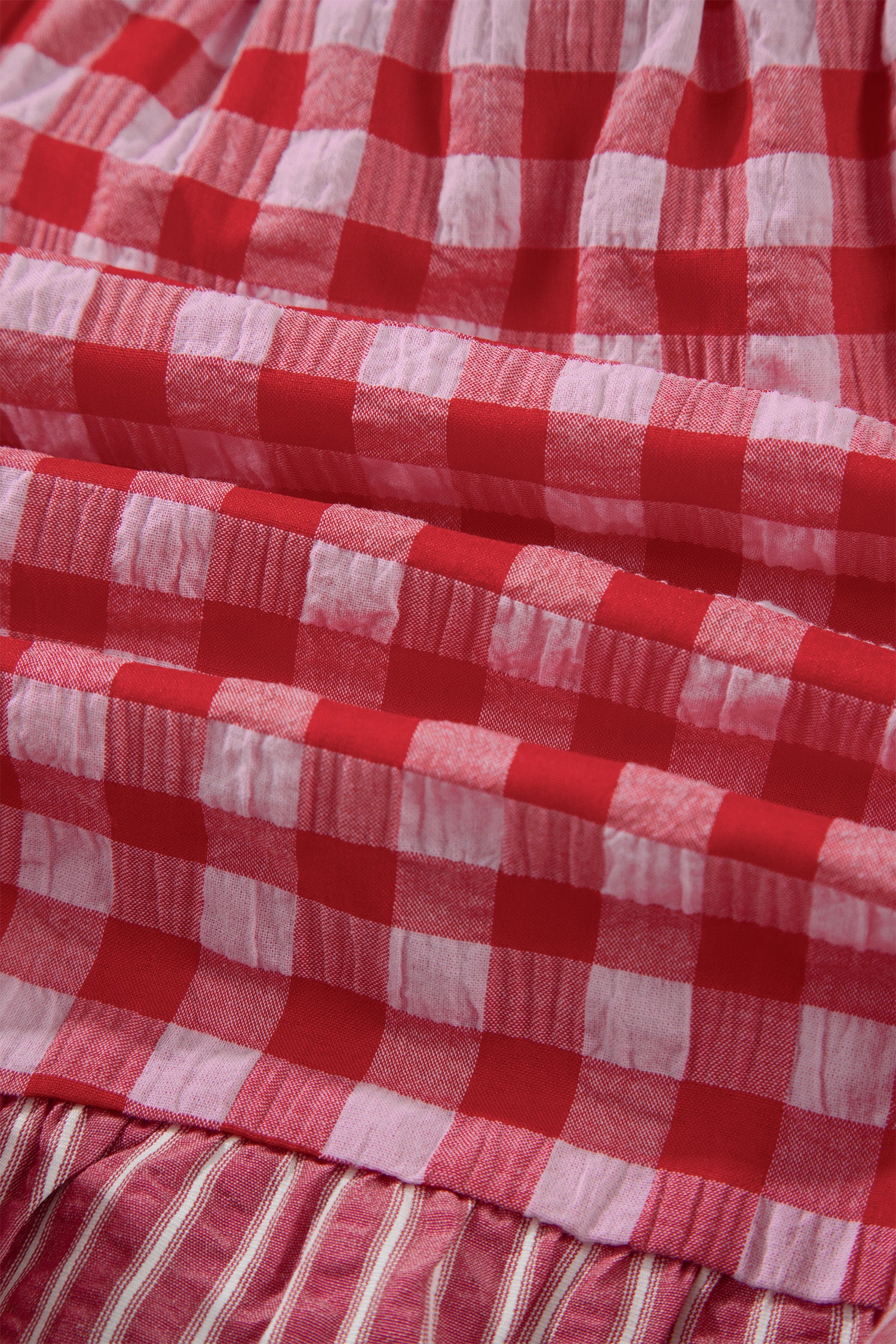Gingham Ruffle Shorts with Lace Tie Waist