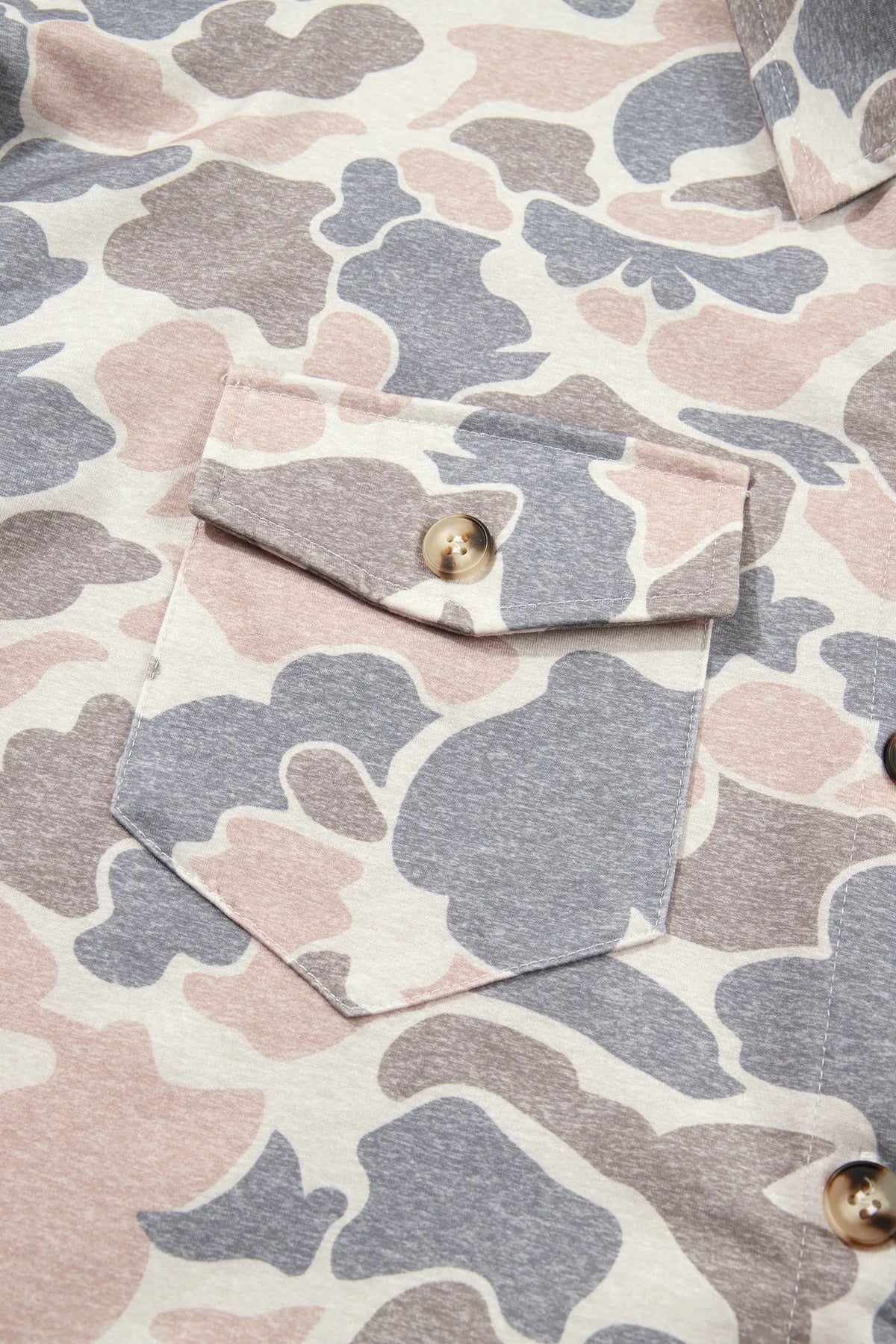 Tunic Shacket Button-Down Camouflage