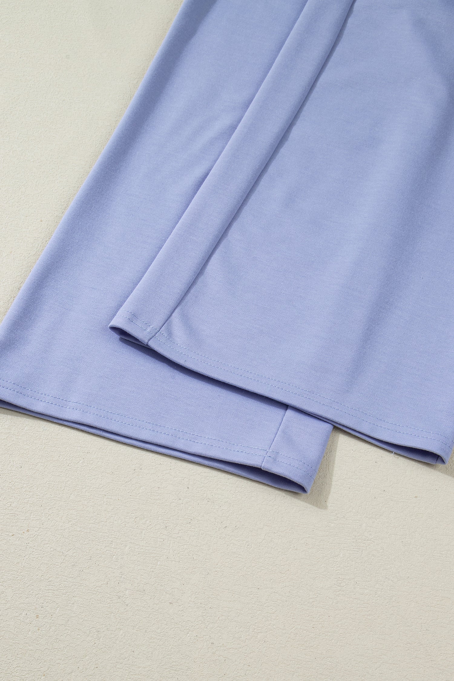 Beau Flounce Long Sleeve Top Drawstring Pants Contrast Velvet Bow Knot 2pcs Lounge Set – Blue