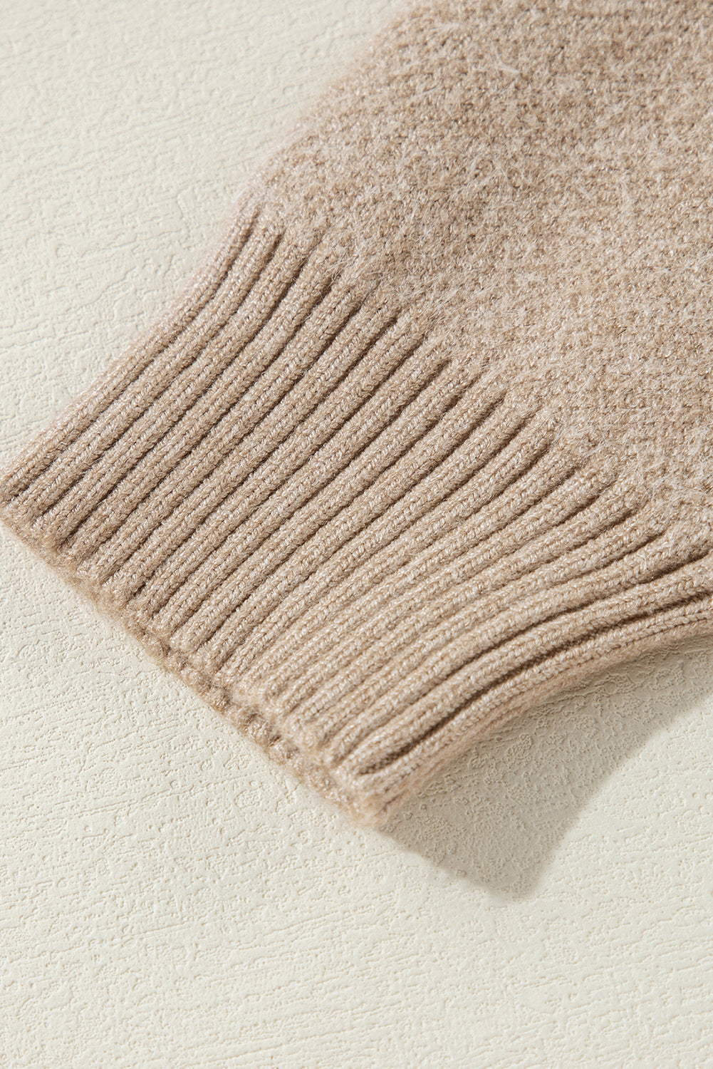 Parchment Flower Pattern Ribbed Trim Crew Neck Sweater eAura