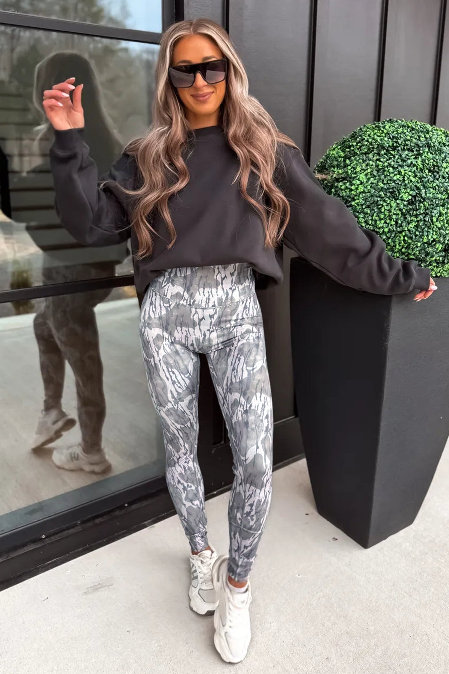 Camouflage Pattern High Waist Leggings – Multicolour