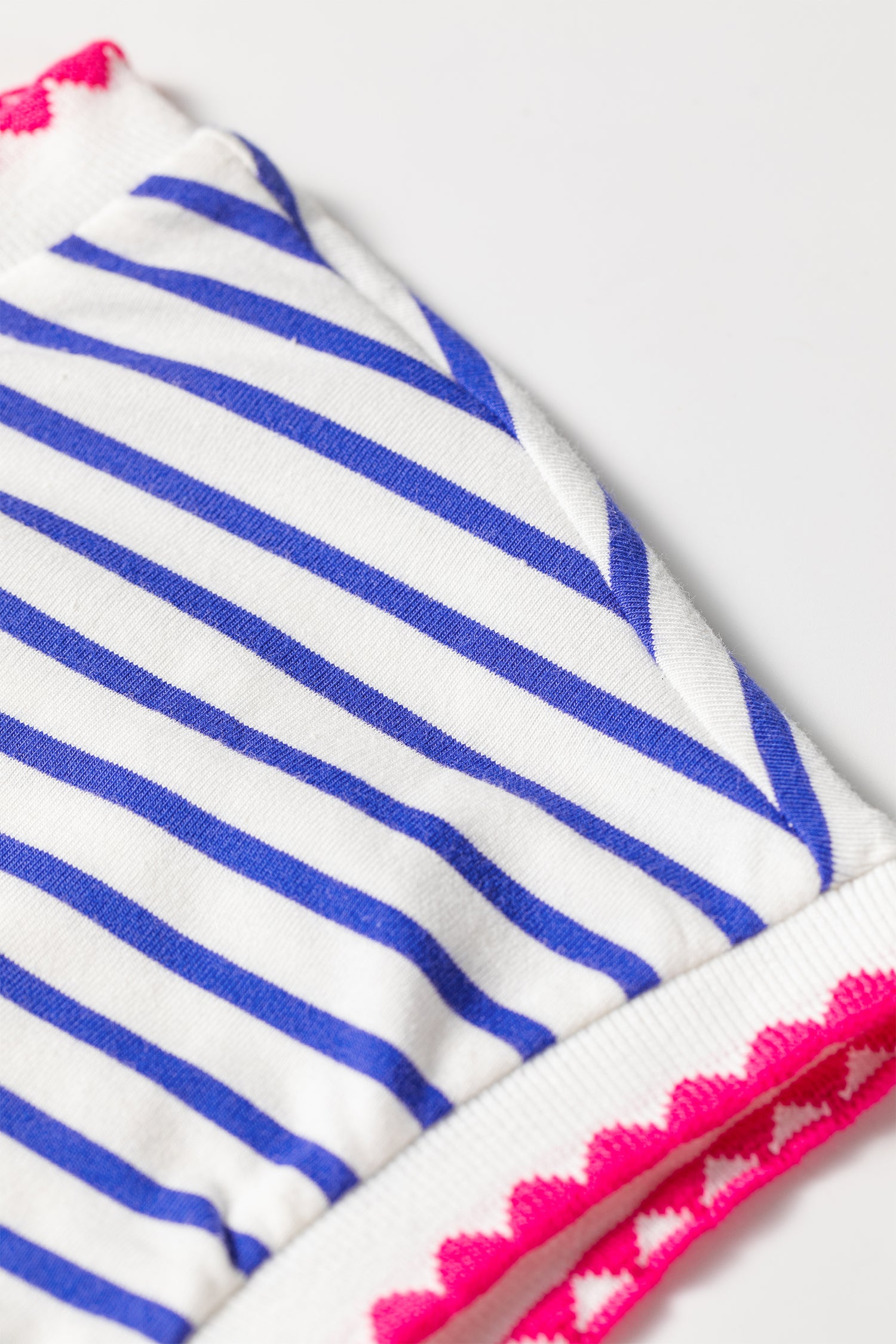 Contrast Trim Round Neck Cap Sleeve Tee – Blue Stripe