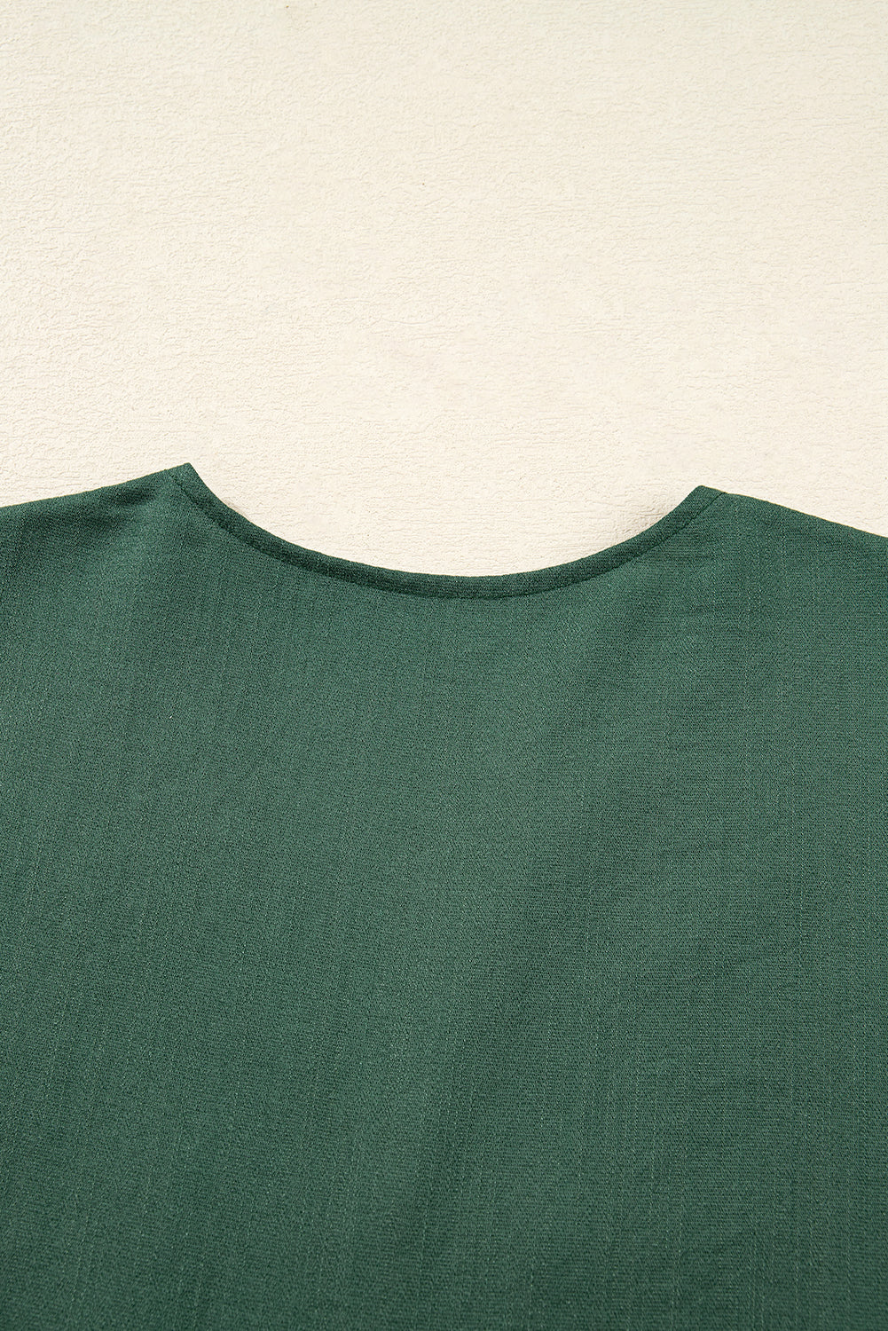 Contrast Ricrac Trim Button V-Neck Knotted Bracelet Sleeve Shift Dress - eAura