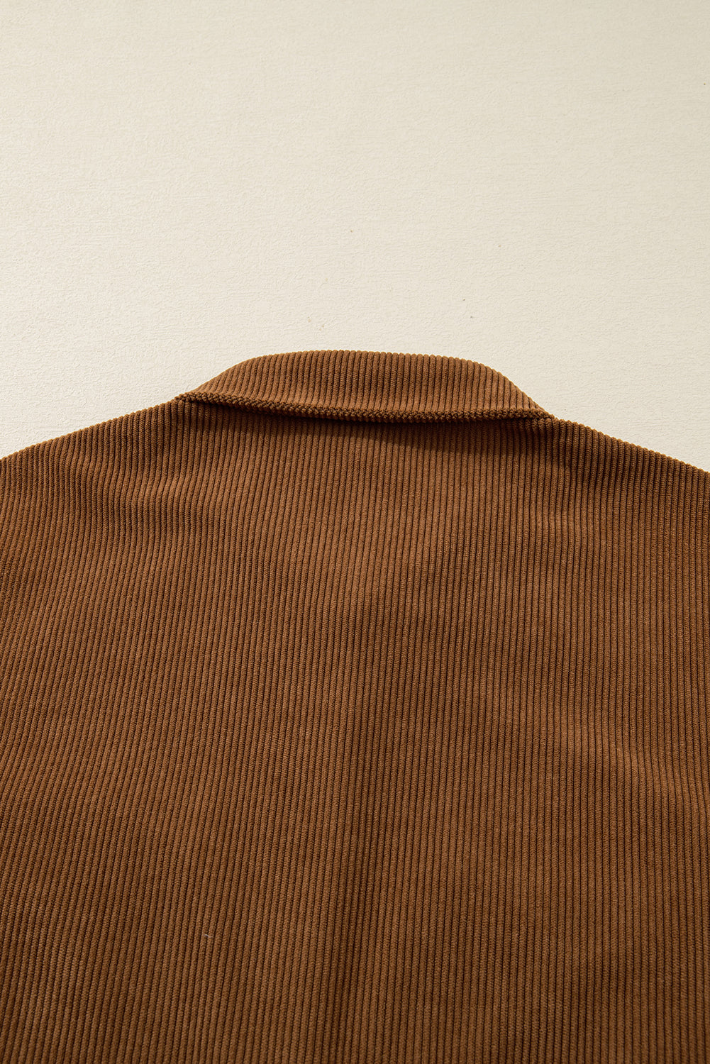 Soft Corduroy Full Buttoned Collared Shirt Dress Plus Size - eAura