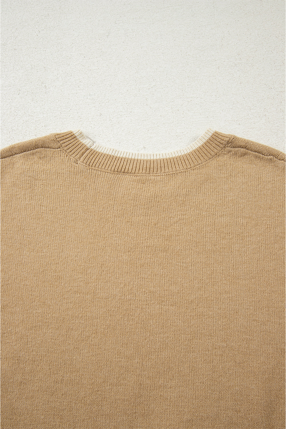 Leopard Bow Decor Split Cuff Contrast Trim Sweater - eAura