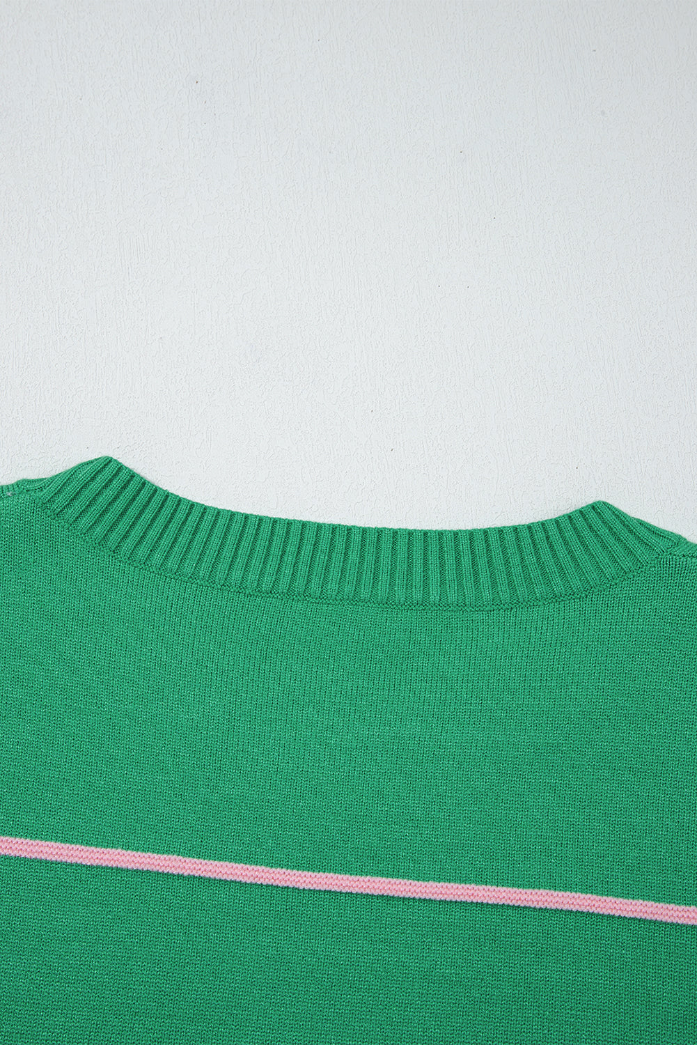 Striped Half Sleeve Drop Shoulder Sweater eAura