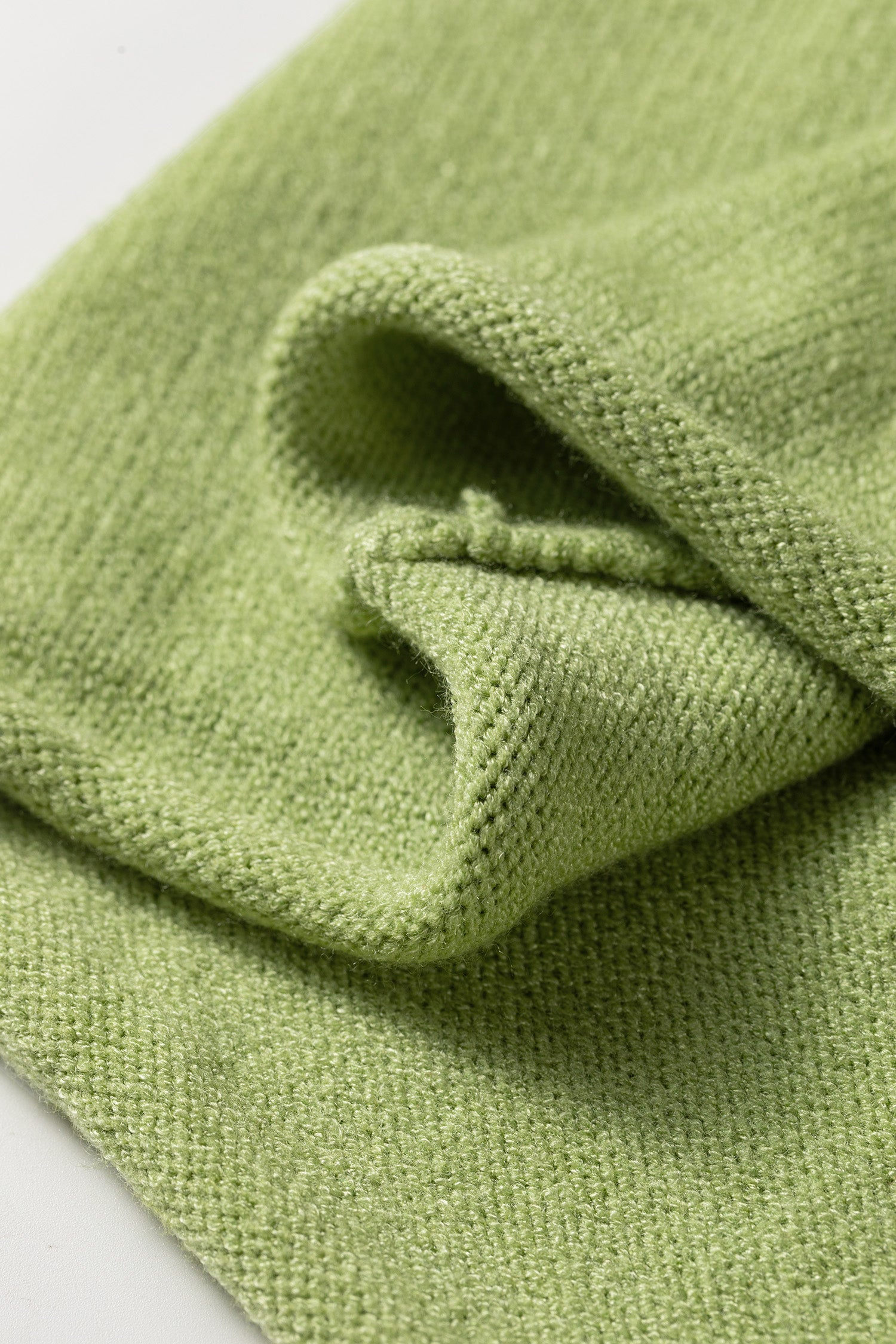 Unique Fish Knit Oversized Round Neck Sweater – Meadow Mist Green