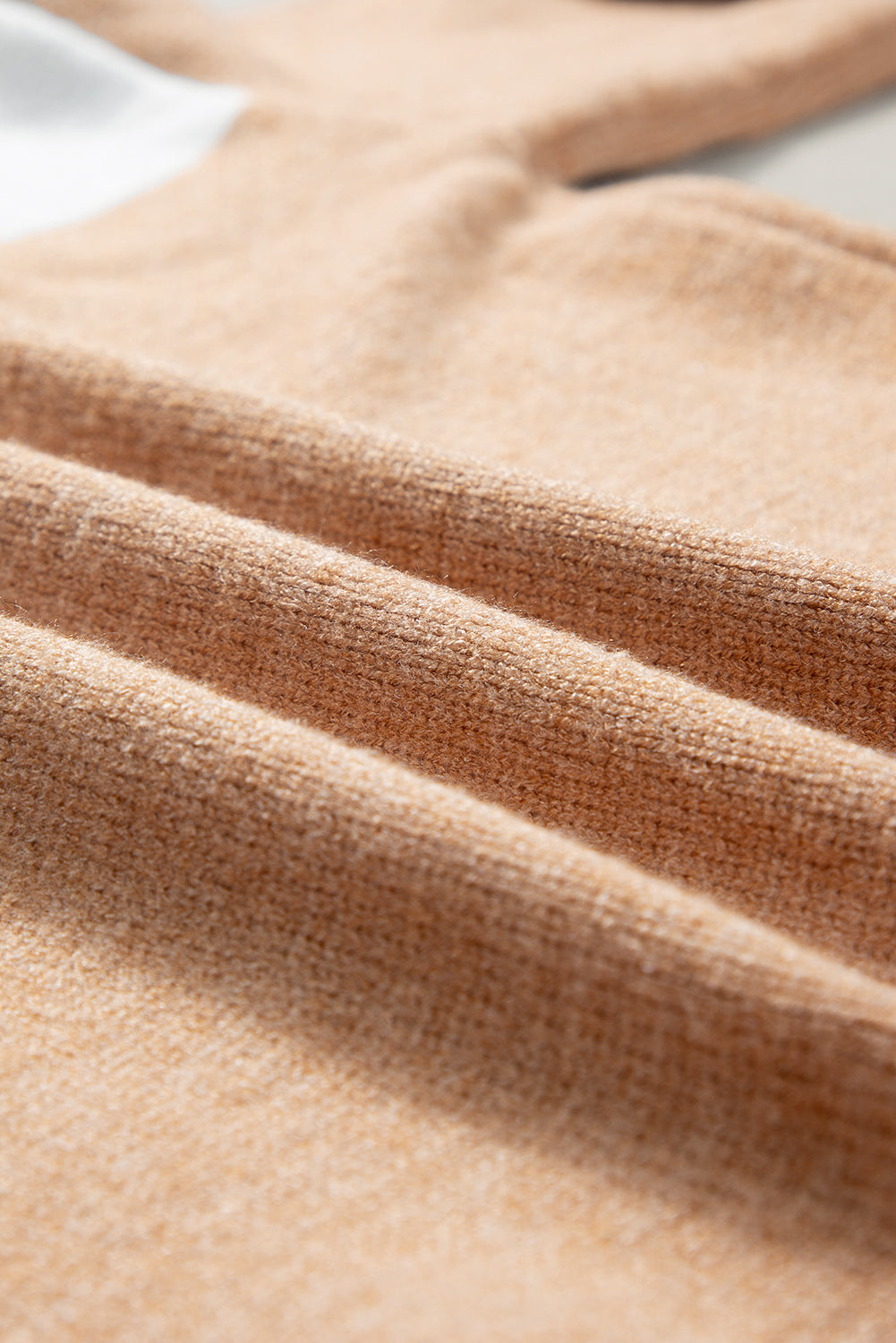 Straw Yellow Colourblock Ribbed Trim Round Neck Sweater eAura