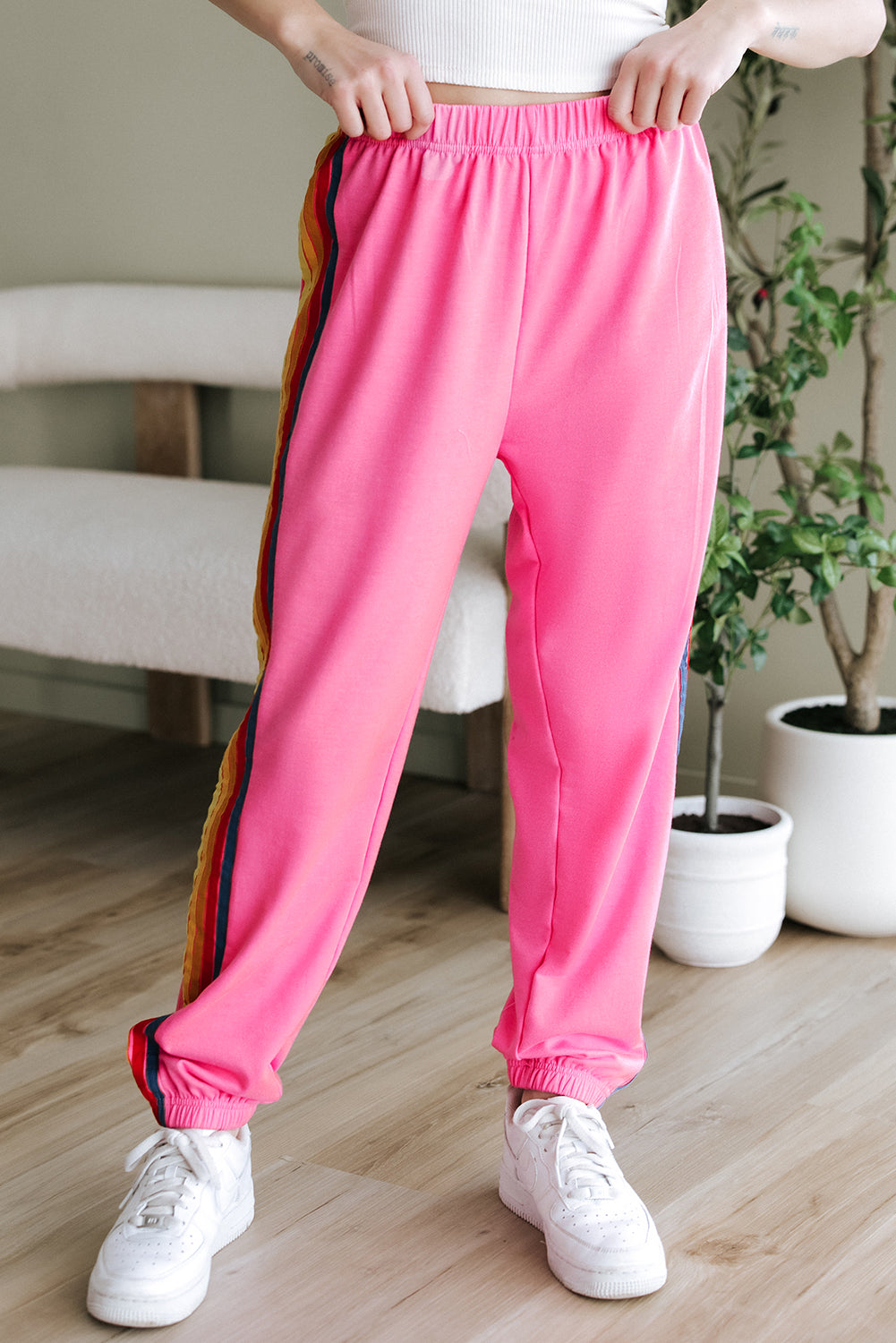 Pink Counting Rainbows High Waist SweatTrousers eAura