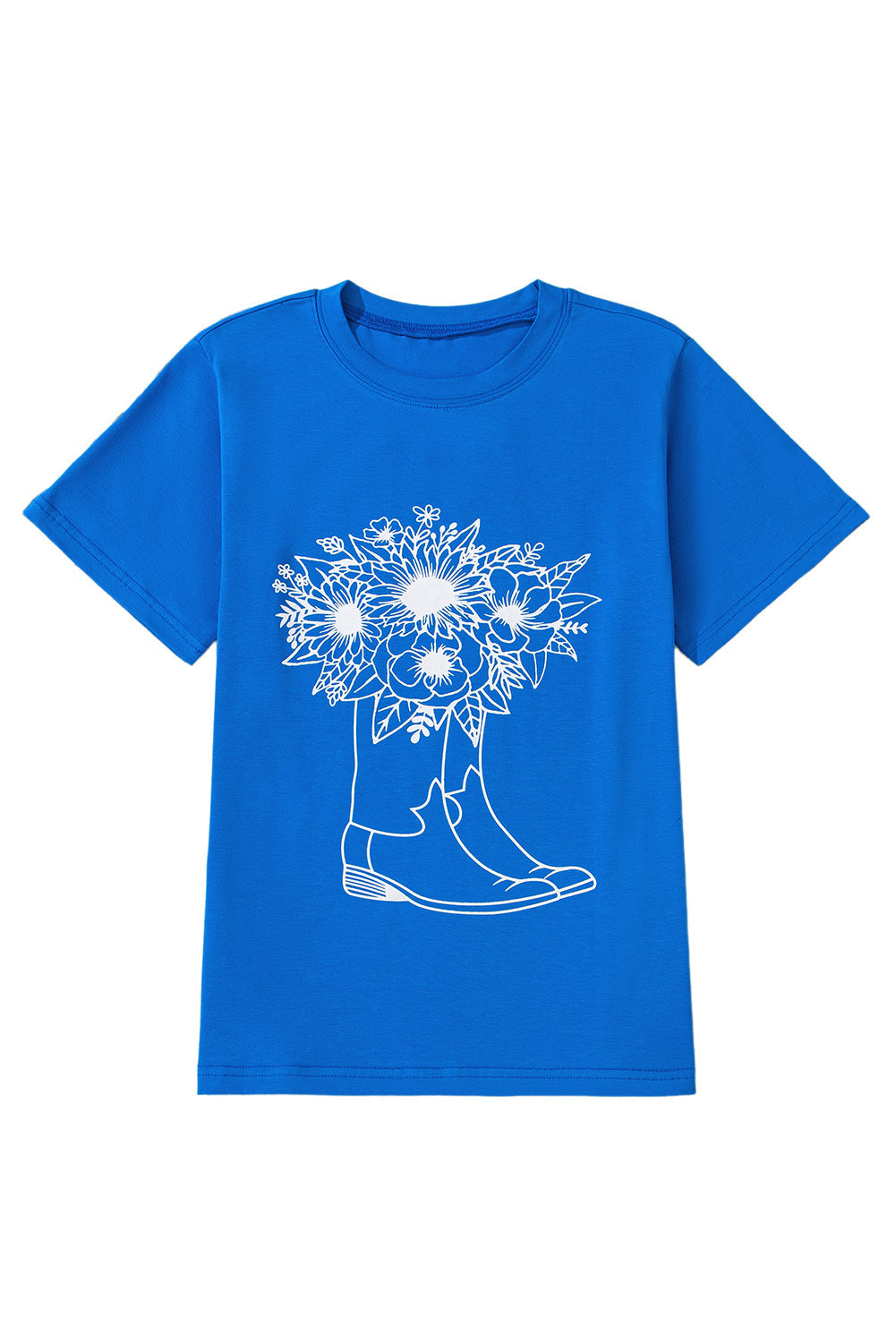 Blue Sunflower Boots Graphic Western Fashion T Shirt eAura