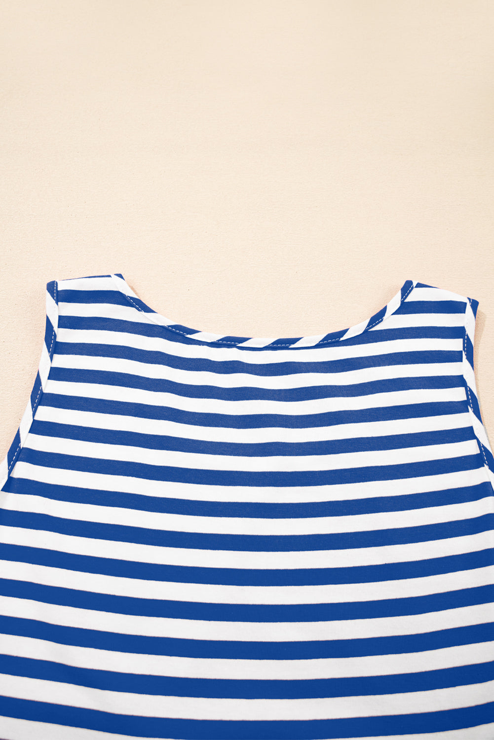 Stripe U-Neck Sleeveless Loose Fit Mini Dress eAura