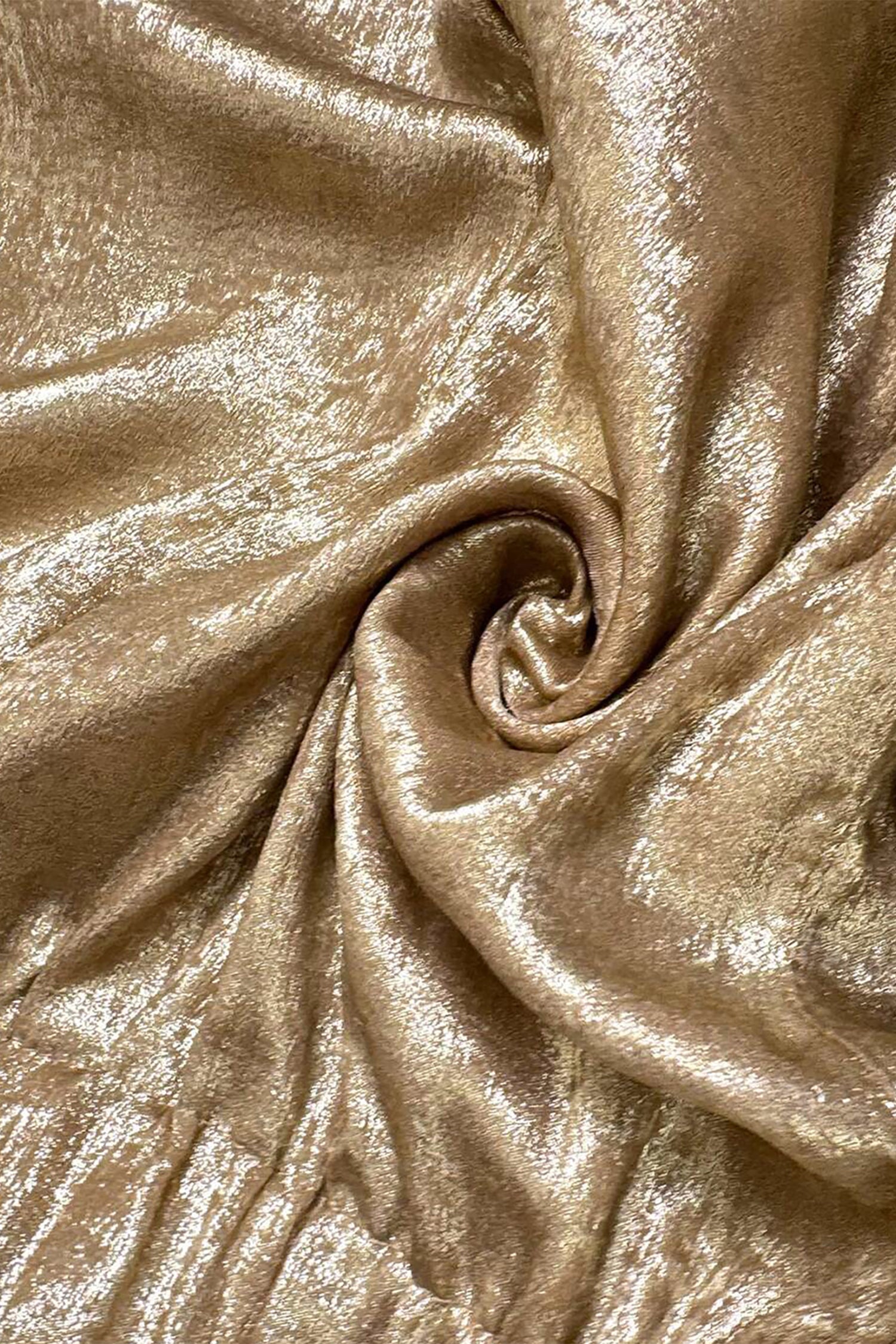 Metallic Luster Tie Elastic Waist Cuffed Hem Shorts – Gold