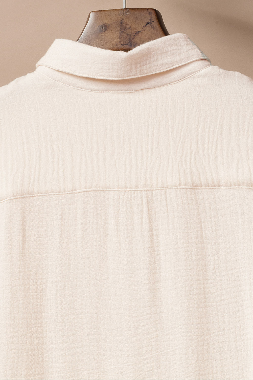 Apricot Crinkled Buttons Maxi Beach Dress with Slits eAura