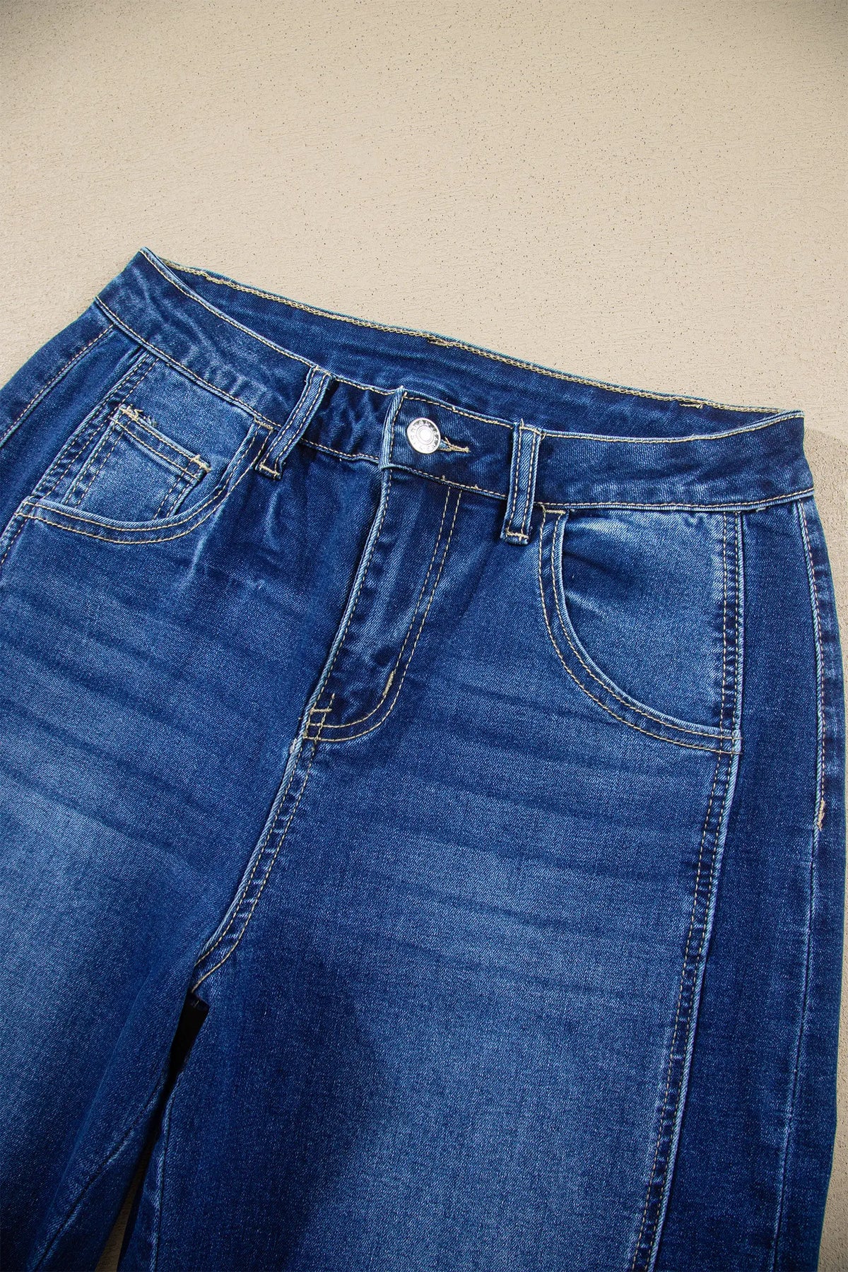 Raw Hem Turnup Loose Ankle-length Jeans – Sail Blue
