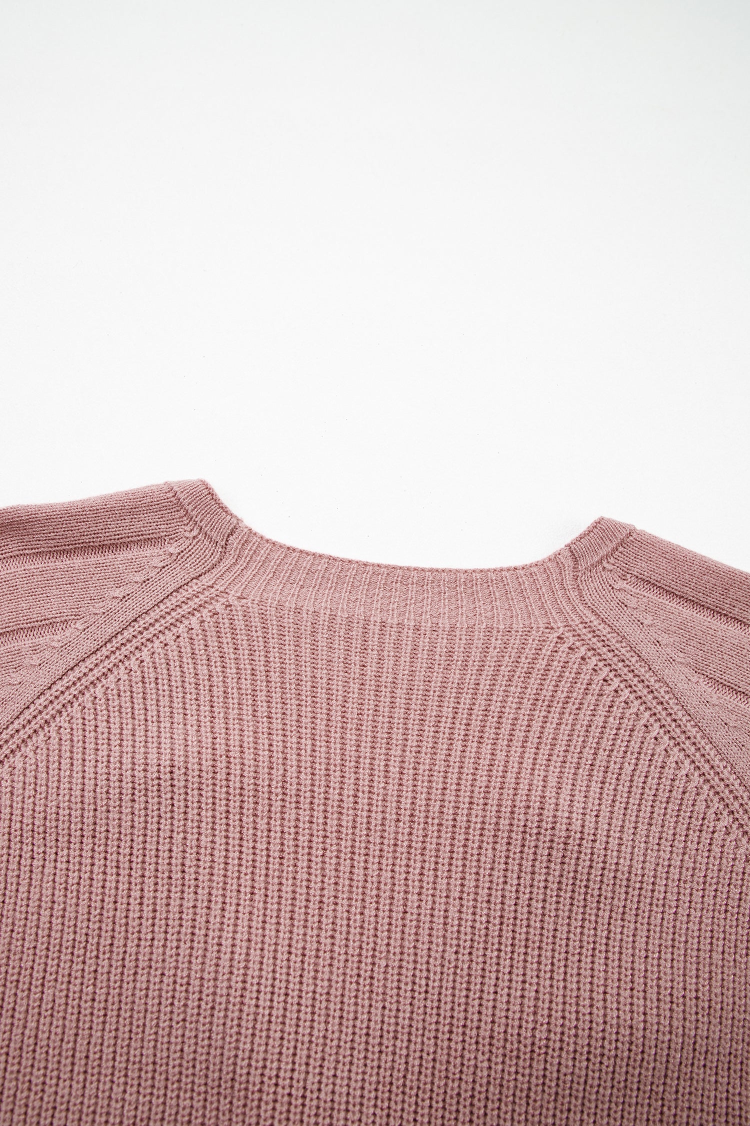 Mixed Texture Cardigan With Buttons - V-Neck