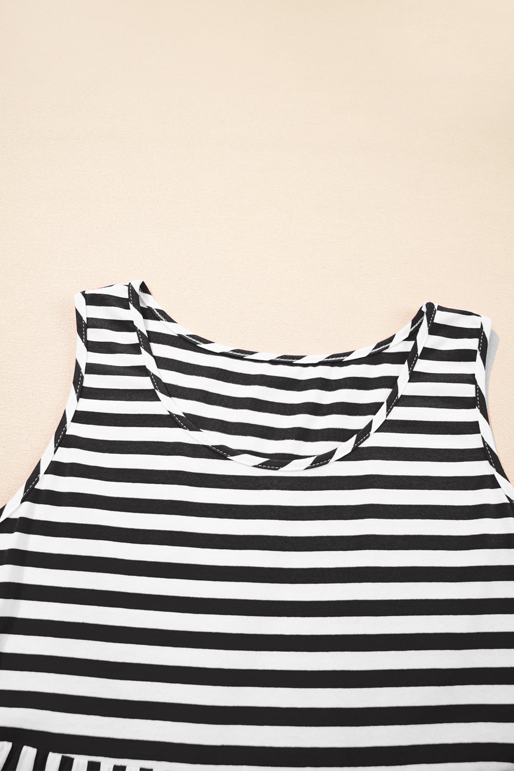Stripe U-Neck Sleeveless Loose Fit Mini Dress eAura