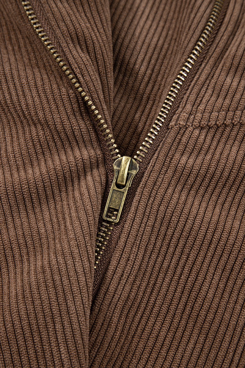 Zip Up Lapel Collar Soft Corduroy Jacket eAura