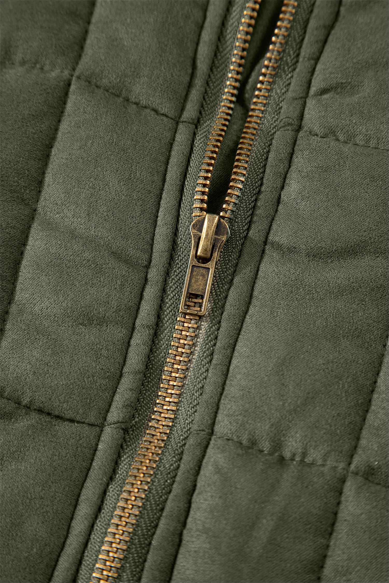 Zip-Up Pocket Quilted Cropped Jacket - Outerwear/Jackets