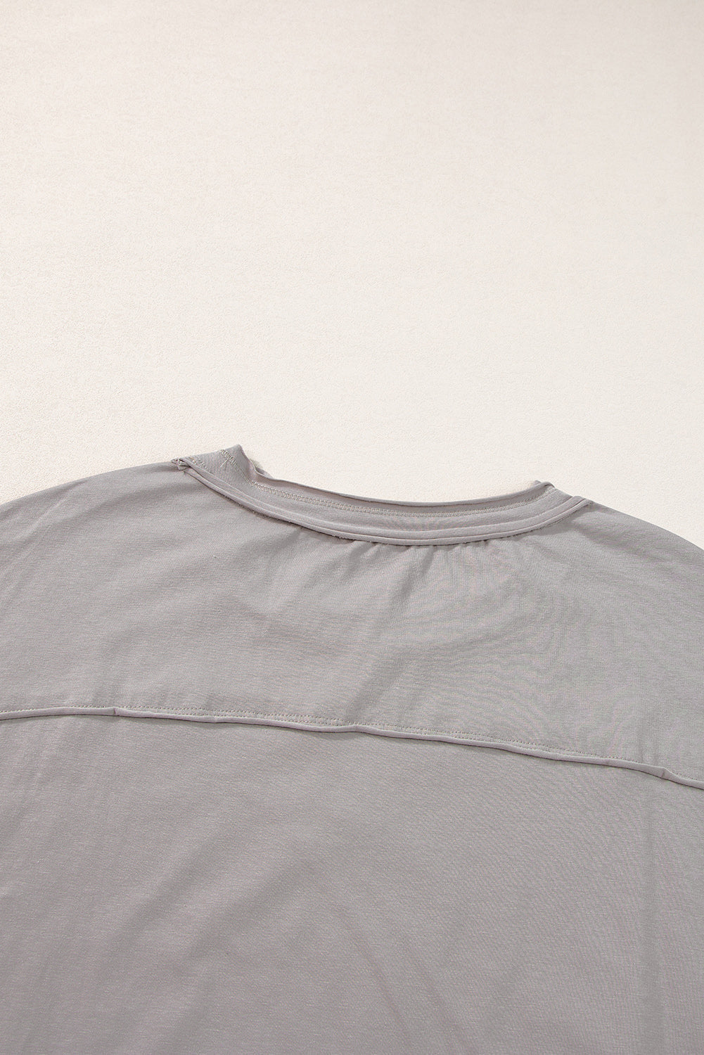 Medium Grey Floral Starbust Exposed Seam Mineral Wash Top eAura