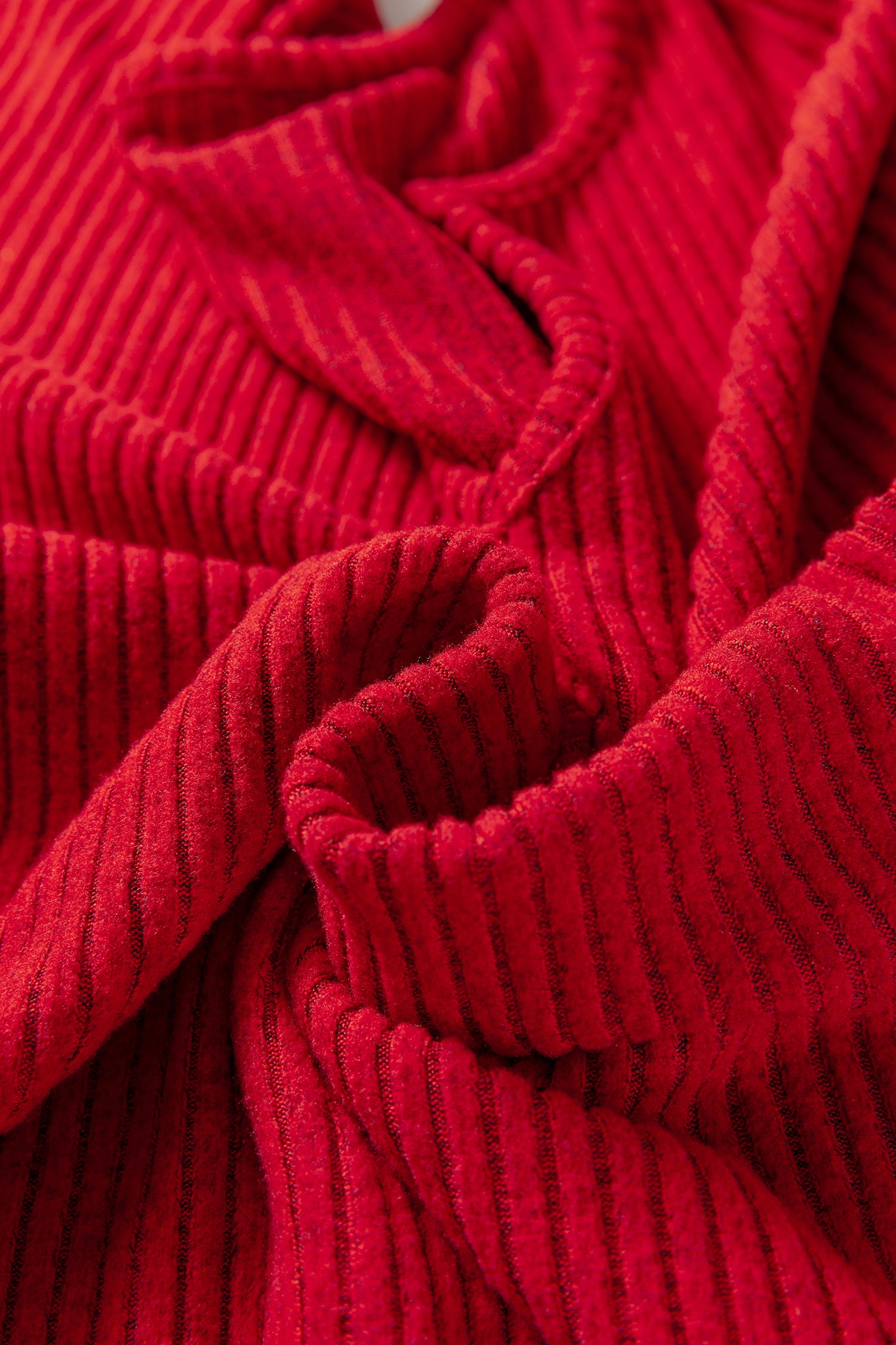 Ribbed Notched Neck Knit Long Sleeve Leggings Two Pieces Lounge Set – Racing Red