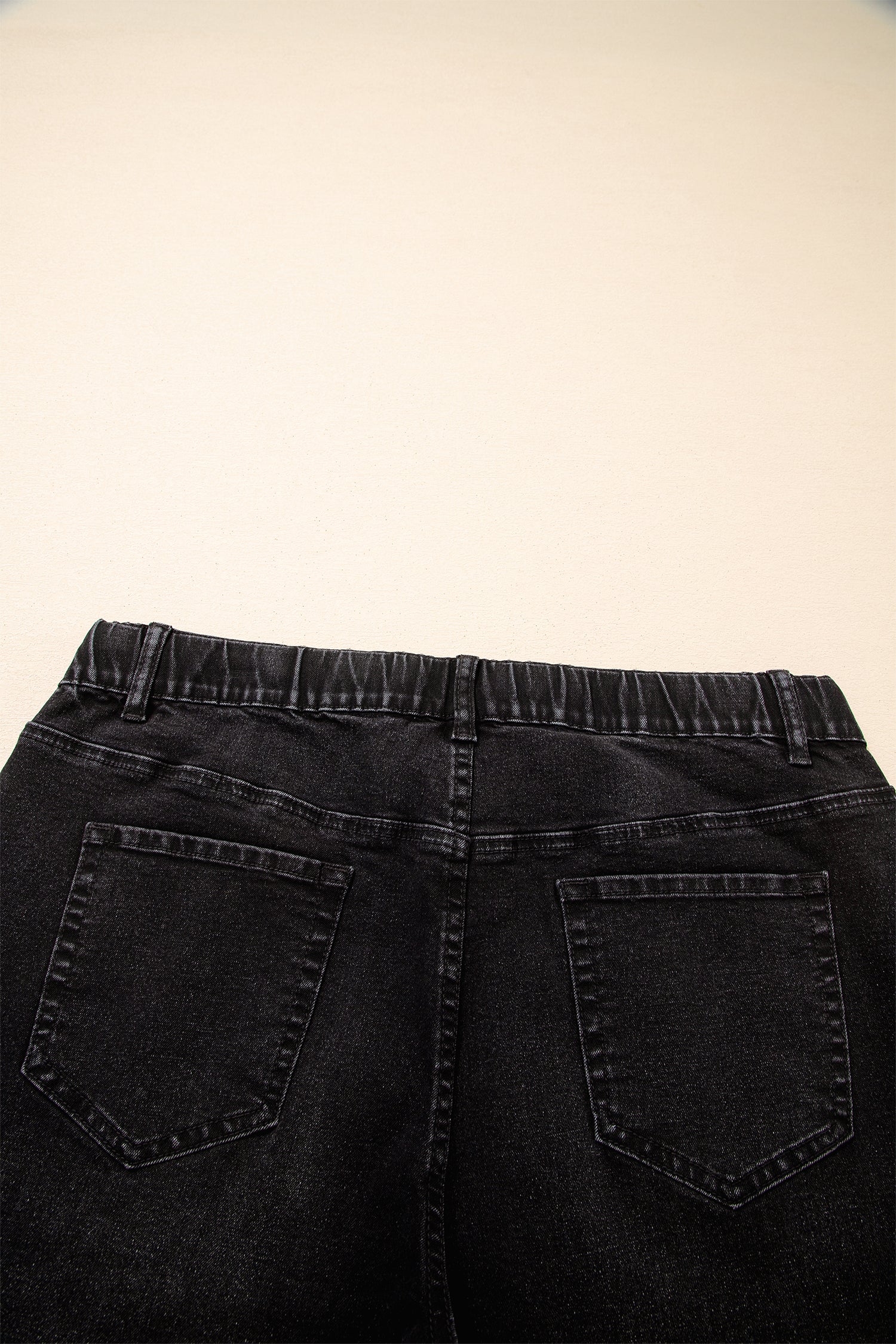 Acid Wash Contrast Lace-up Plus Size Jeans
