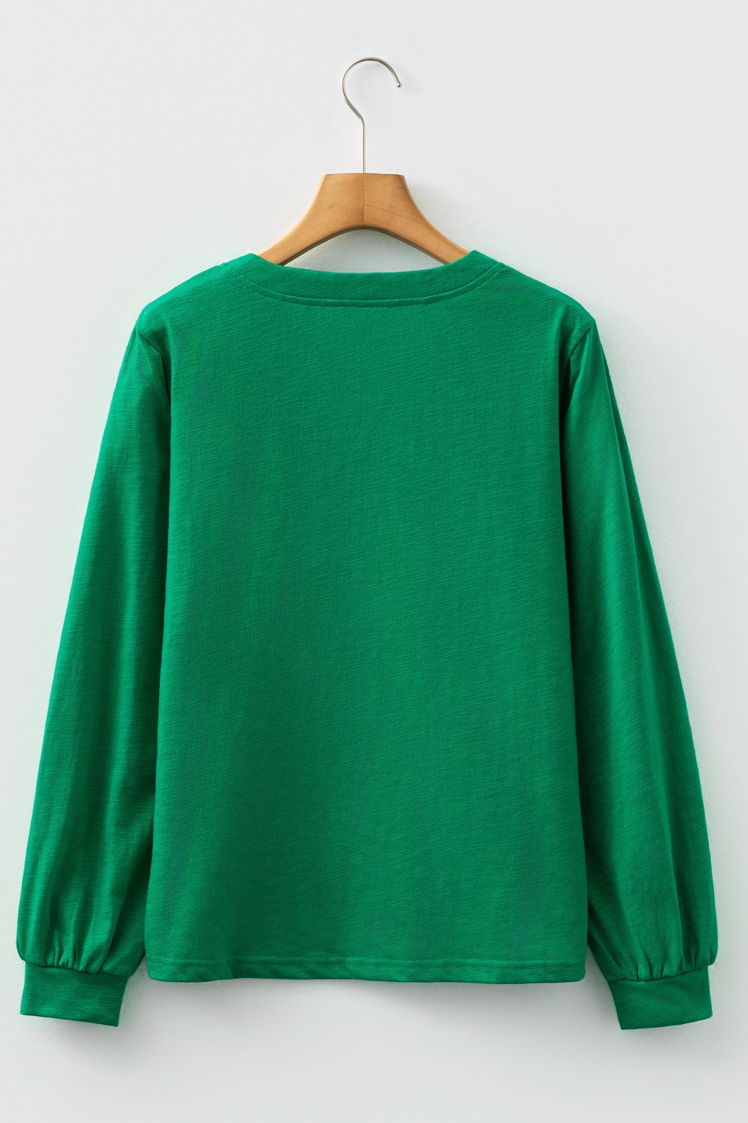 Button V-Neck Long Sleeve Top - eAura