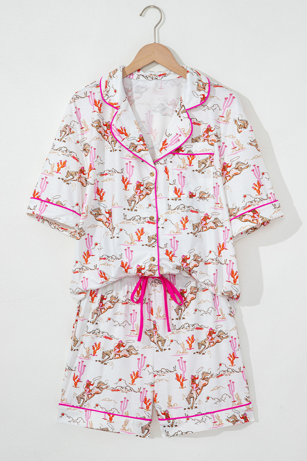 White Cowgirl Country Print Pyjamas Set eAura