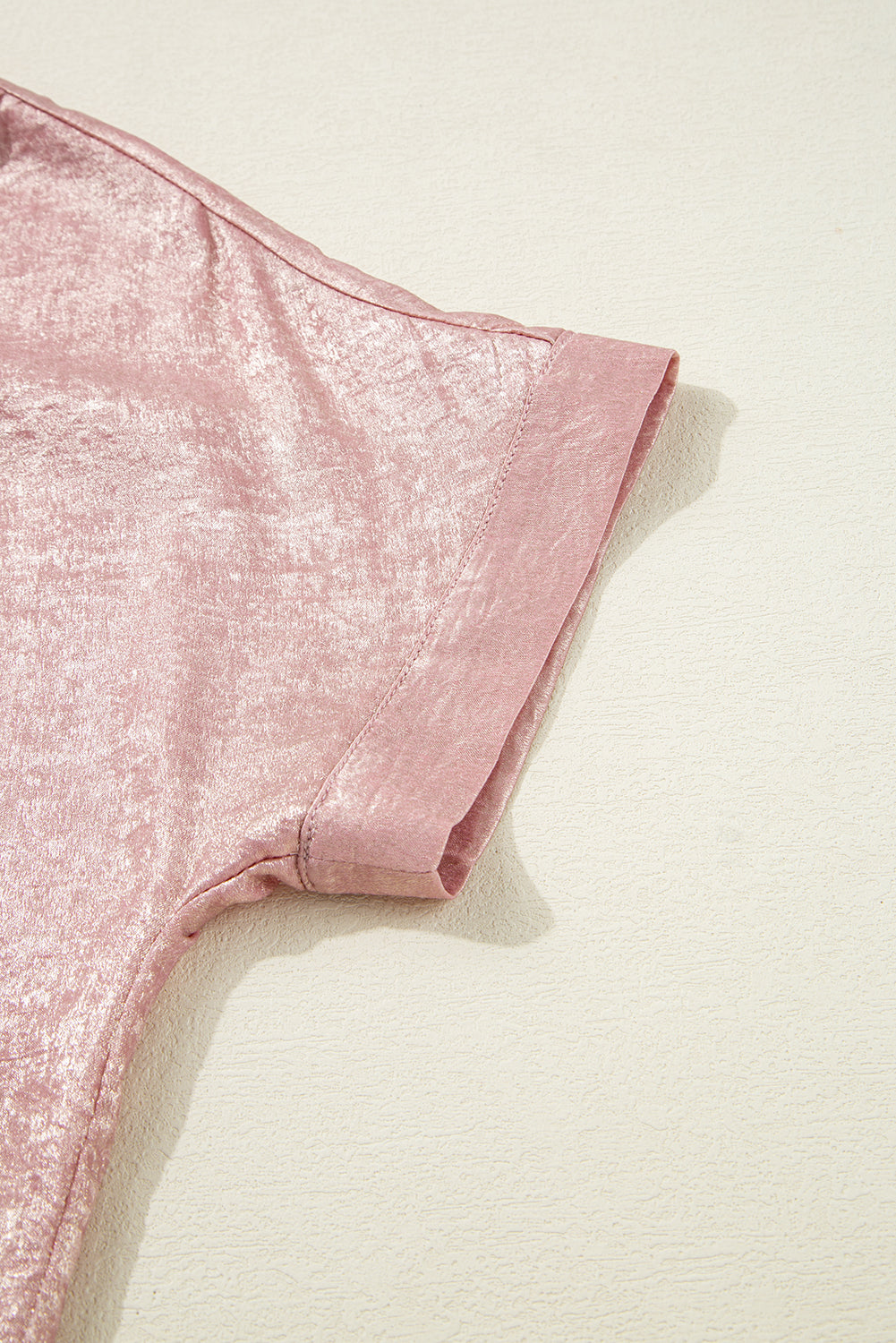 Delicacy Metallic Buttoned Loose Fit Short Sleeve Shirt eAura