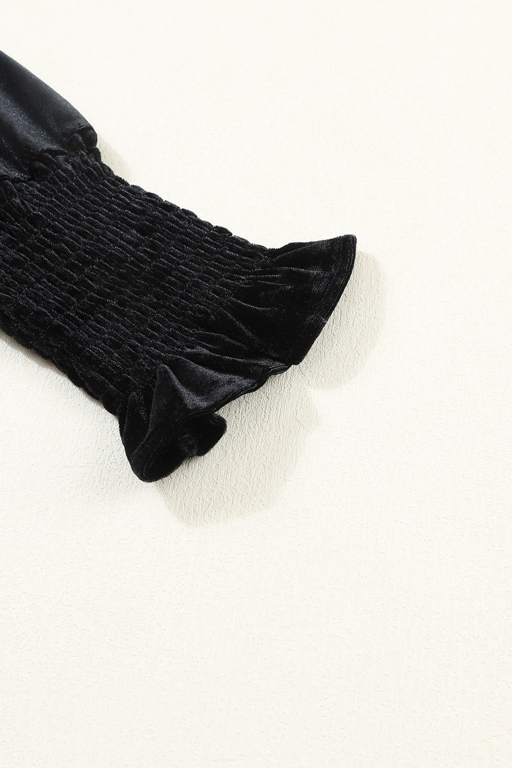 Black Velvet Frill Neck Long Sleeve Shift Dress - eAura