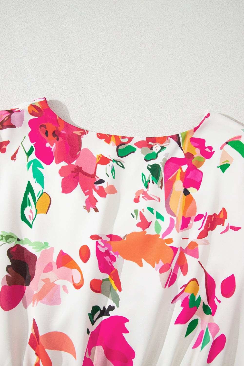 Pink Floral Print V Neck Ruffle Sleeve Plus Size Midi Dress BB Fashion Outlet
