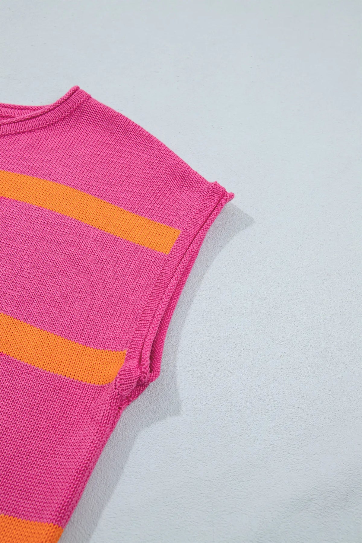 Knit Western Short Sleeve Sweater – Brown Stripe