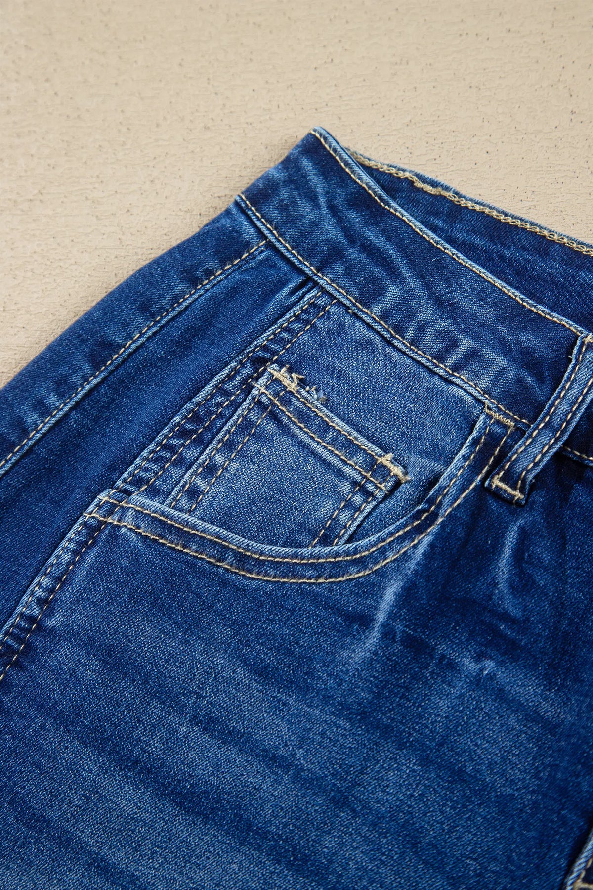 Raw Hem Turnup Loose Ankle-length Jeans – Sail Blue