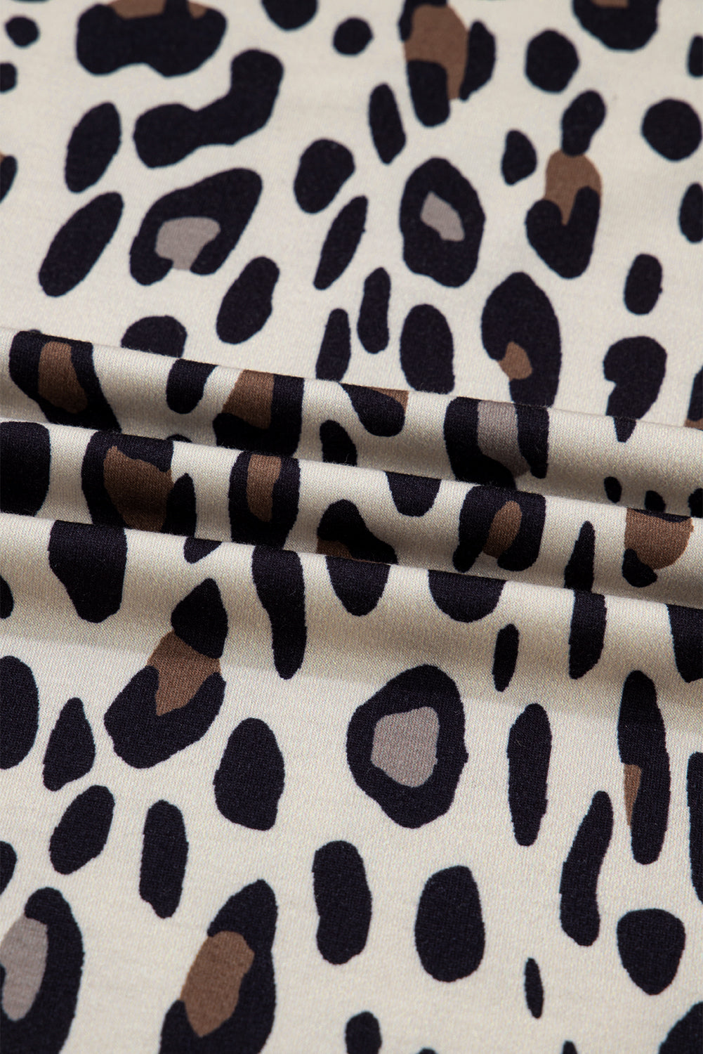 Exposed Seam Patched Pocket Plus Size Drawstring Leopard Wide Leg Pants - eAura