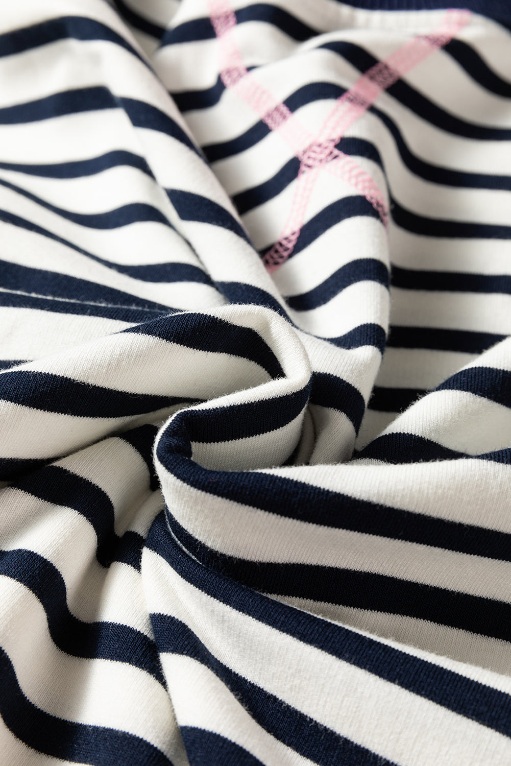 Striped Contrast Stitched Detail Plus Size Sweatshirt - eAura