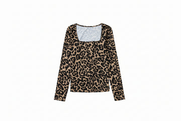 Print Slim Long Sleeve Top - Tops/Long Tops