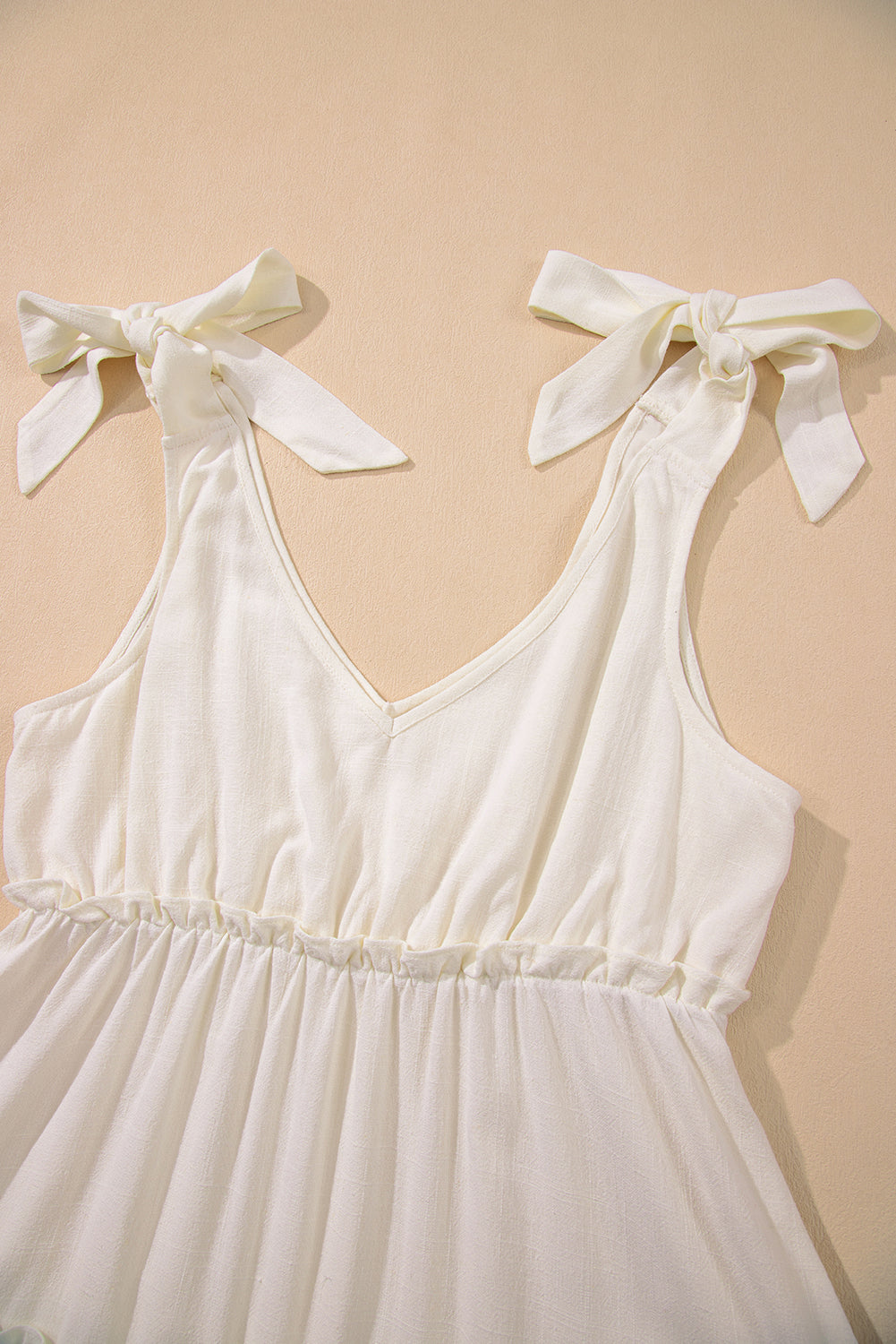 Tied Straps Ruffle Tiered Mini Dress eAura