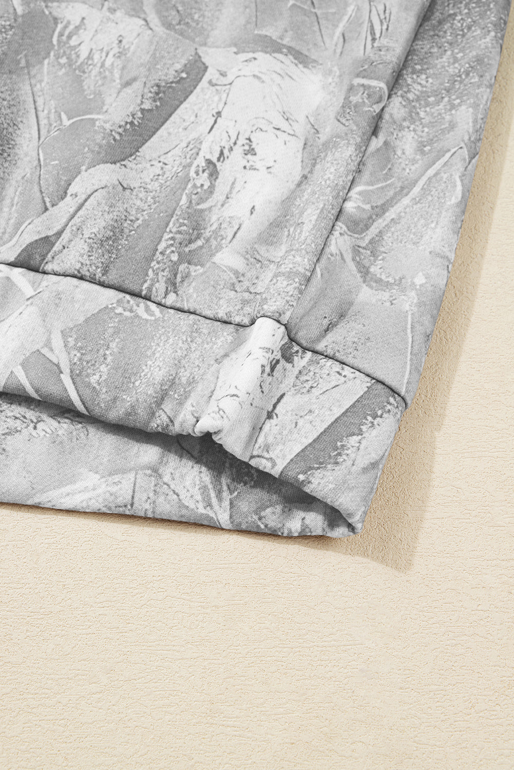Grey Camouflage Woodland Print Oversized Sporty Hoodie - eAura