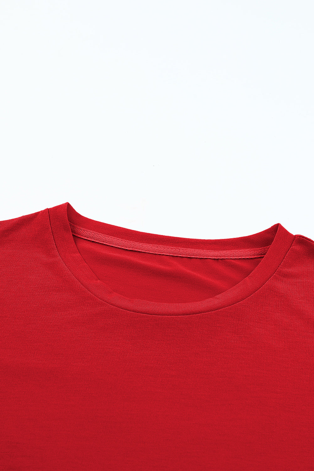 Casual Plain Crew Neck Tee T-Shirt