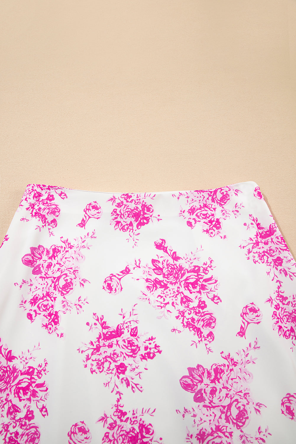 Rose Boho Floral High Waist Ruffle Split Maxi Skirt - eAura