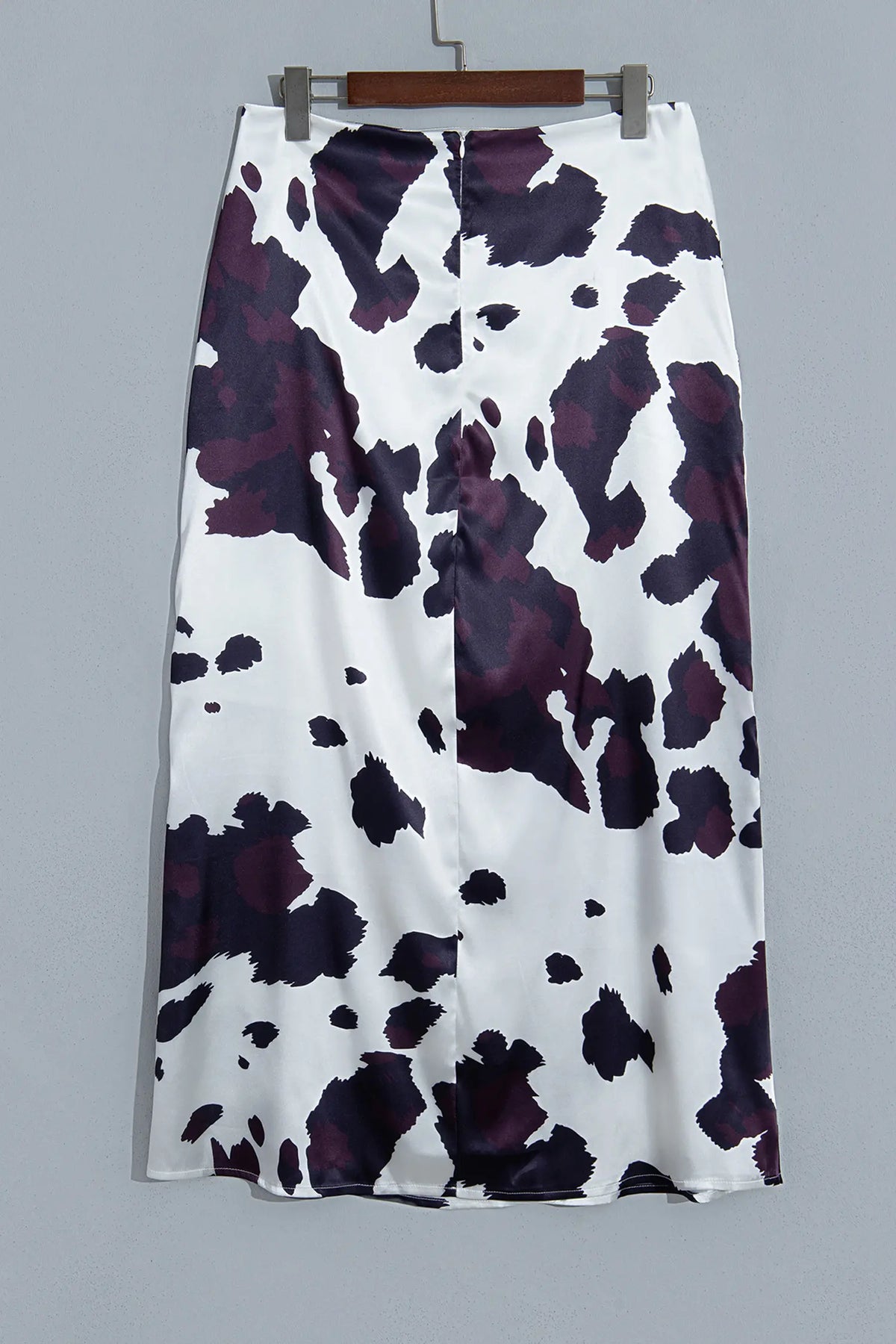 Abstract Print Western Long Metal Zip-Up Waist Daily Wear Skirt – Brown