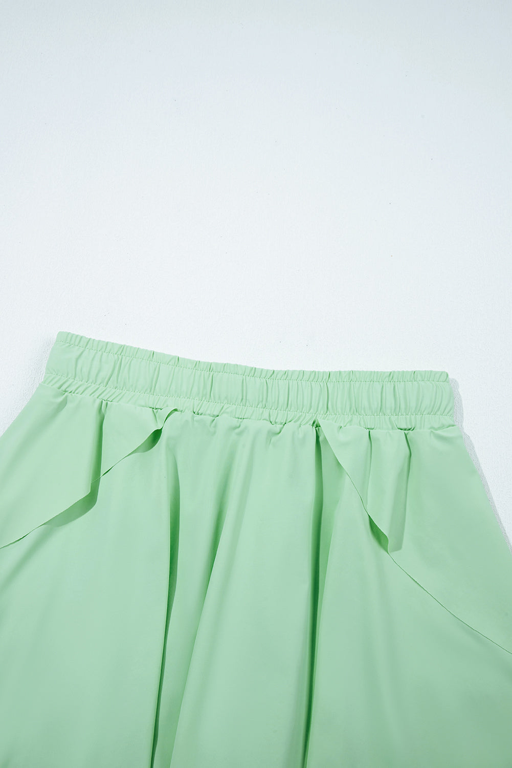 Light Green Drawstring High Waist Lined Tennis Skorts eAura
