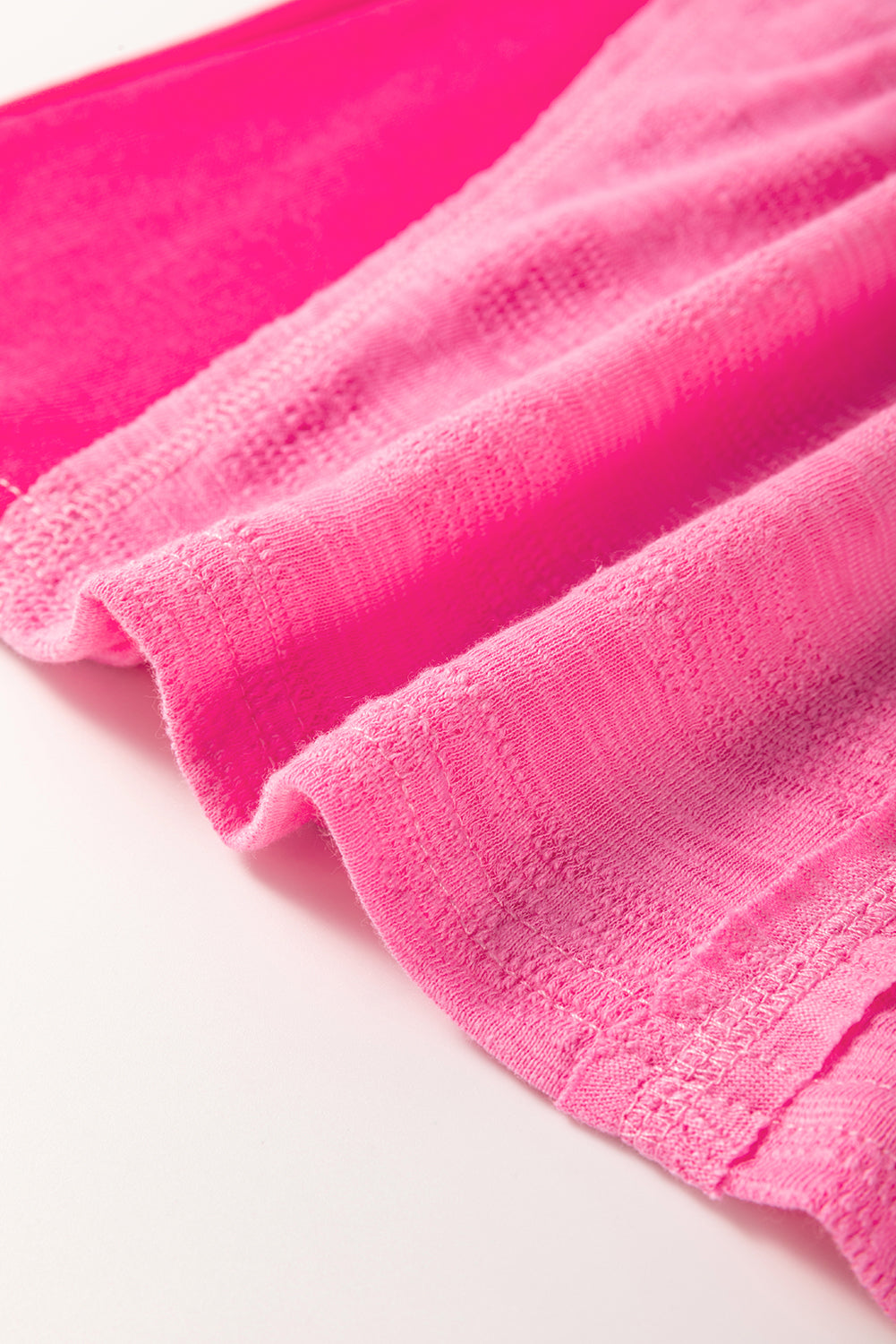 Sachet Pink Contrast Patchwork 3/4 Sleeve V Neck Loose Blouse - eAura